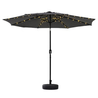 Outdoor Umbrella 2.9m with String Light Tilt - Charcoal