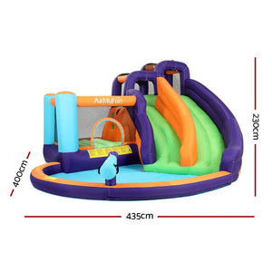 AirMyFun Inflatable Double Water Slide with Climbing Wall 4m