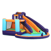 AirMyFun Inflatable Double Water Slide with Climbing Wall 4m