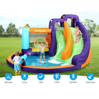 AirMyFun Inflatable Double Water Slide with Climbing Wall 4m