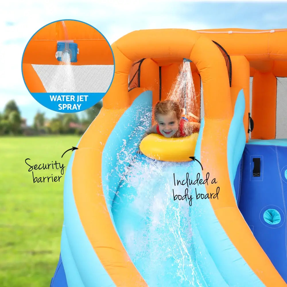 AirMyFun Kids Inflatable Pool Water Double Slide Park - 465X390cm