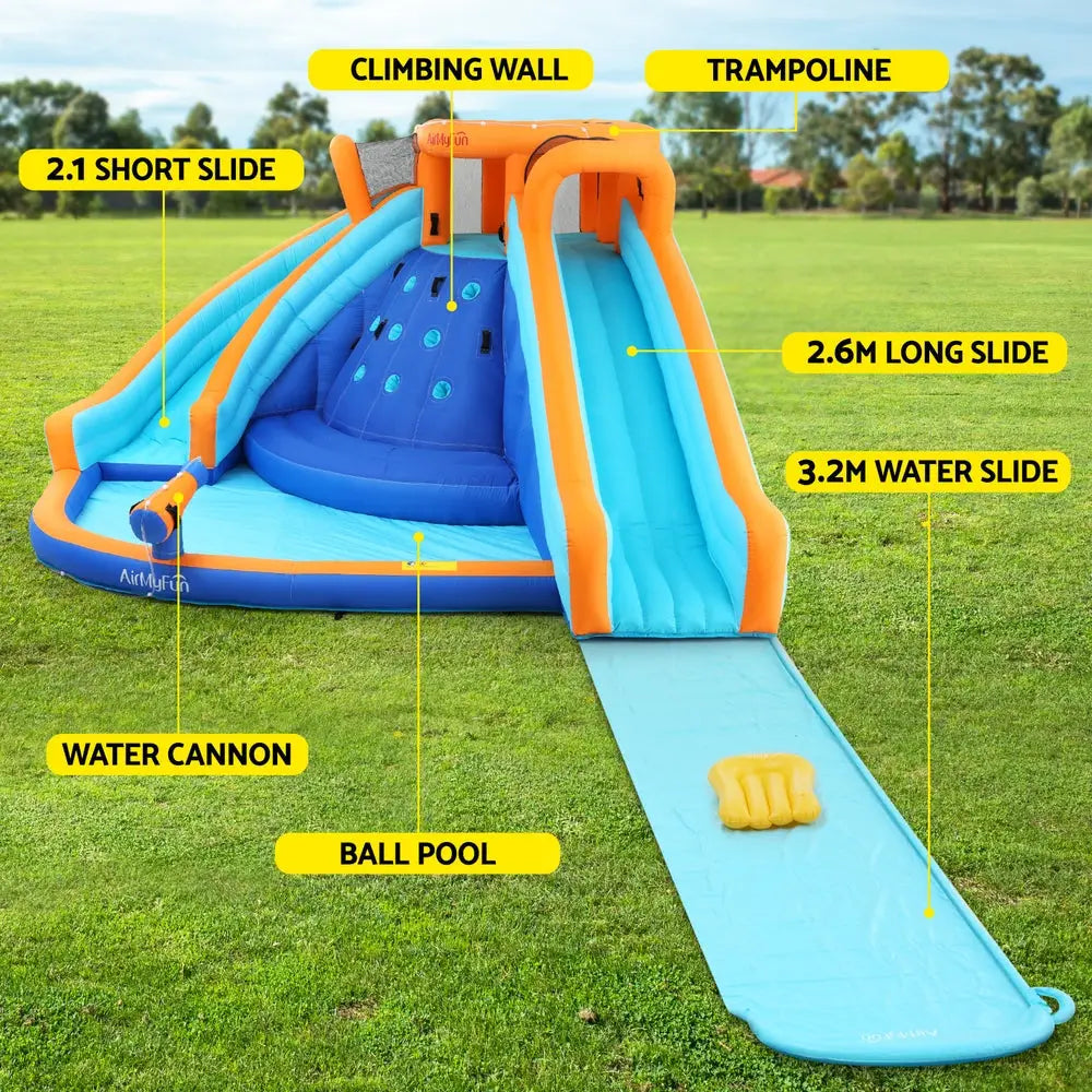 AirMyFun Kids Inflatable Pool Water Double Slide Park - 465X390cm