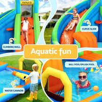 AirMyFun Kids Inflatable Pool Water Slide Cannon Splash Park - 427X374cm