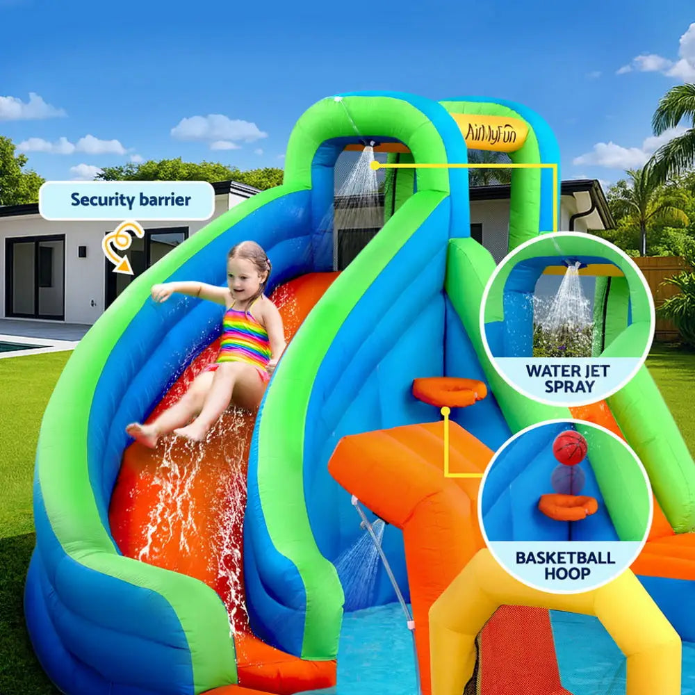 AirMyFun Kids Inflatable Pool Water Slide Cannon Splash Park - 427X374cm