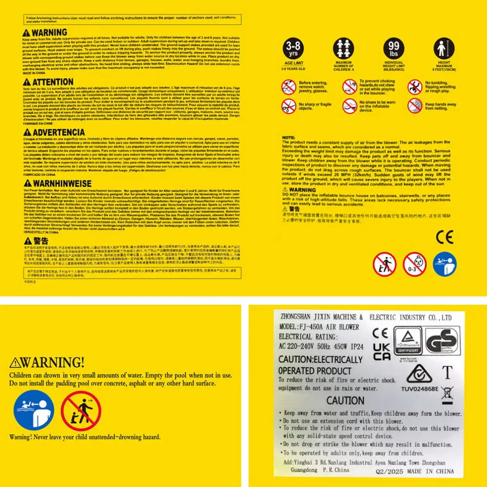 AirMyFun Kids Inflatable Pool Water Slide Cannon Splash Park - 427X374cm