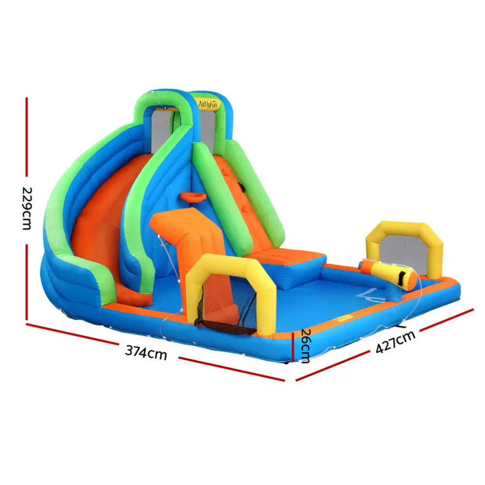 AirMyFun Kids Inflatable Pool Water Slide Cannon Splash Park - 427X374cm