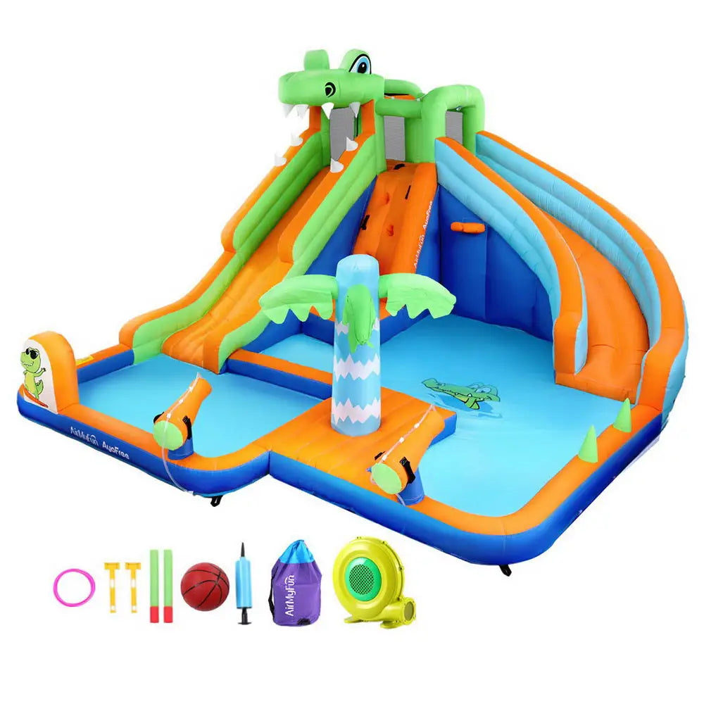 AirMyFun Kids Tropicana Inflatable Double Slide Water Park