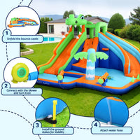 AirMyFun Kids Tropicana Inflatable Double Slide Water Park