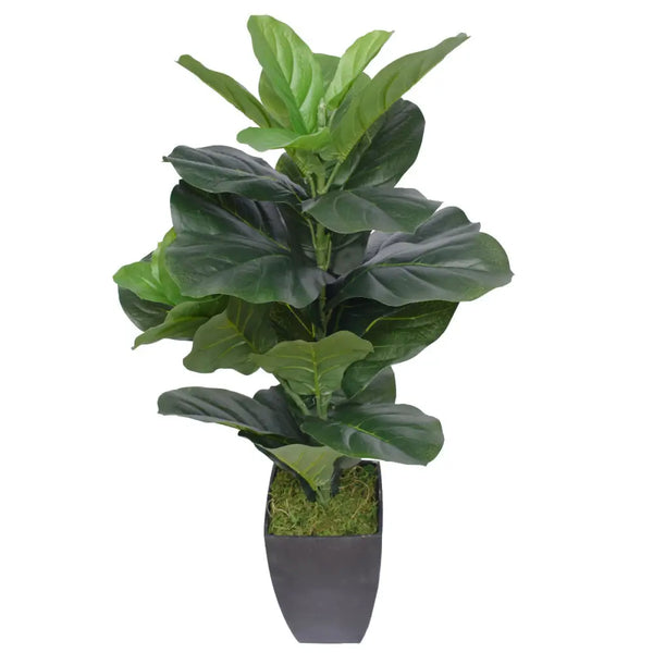 Artificial fiddle leaf fig tree 70cm with green leaves in potted plant