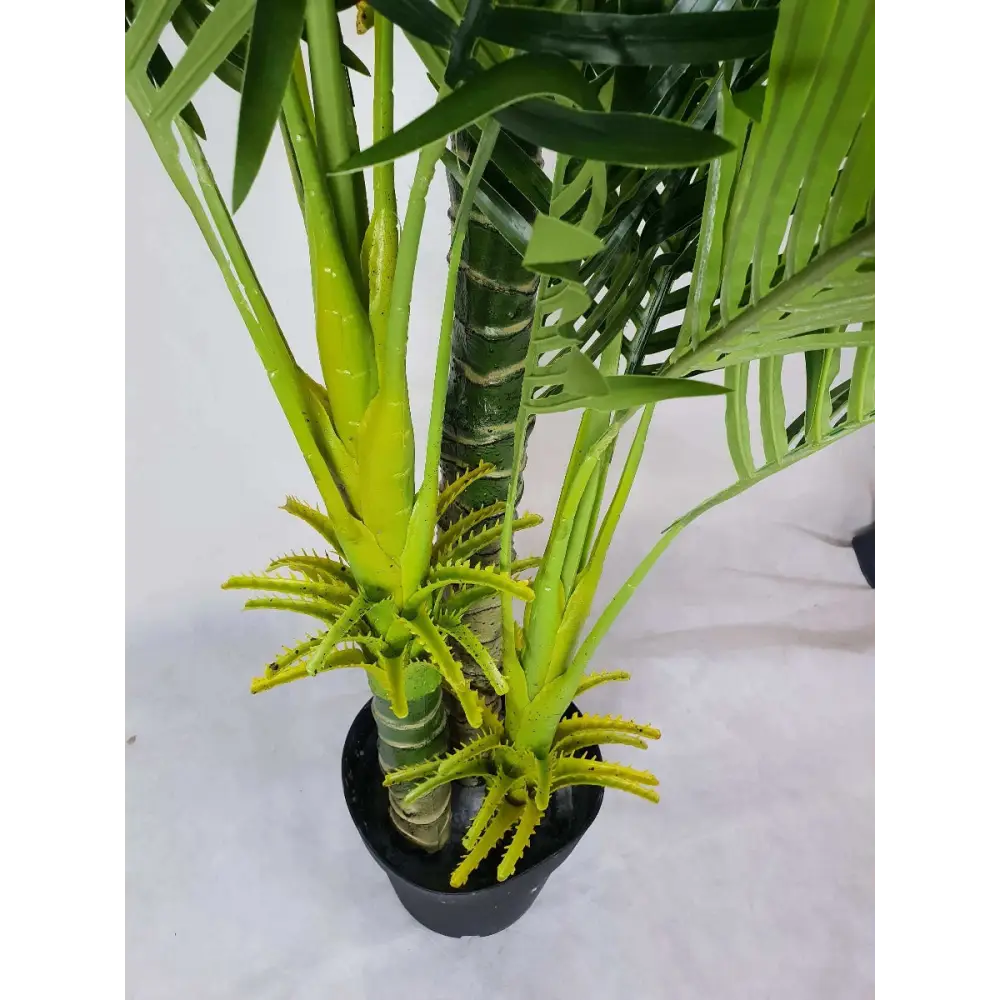 Artificial multi trunk hawaii palm 180cm - green plant in black pot