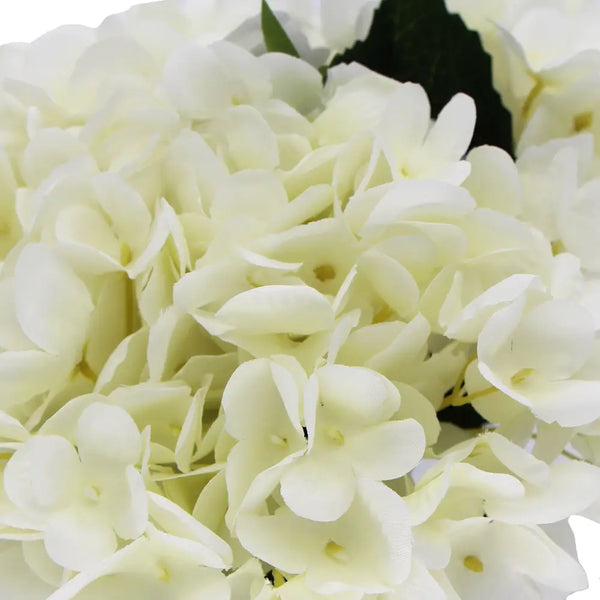 Stunning artificial white hydrangea in glass vase - perfect home decoration