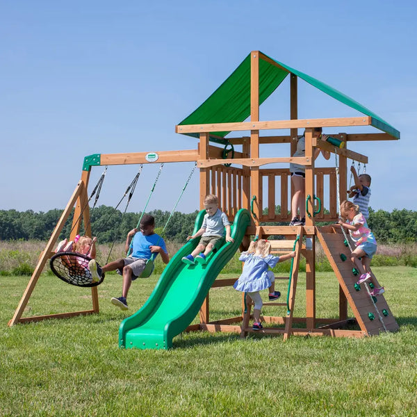 Backyard discovery grayson peak play centre with green canopy