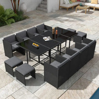 Rattan outdoor dining set in beautiful gray for outdoor environment