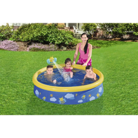 Bestway h2ogo my first fast set spray pool for kids with woman and two children playing in pool