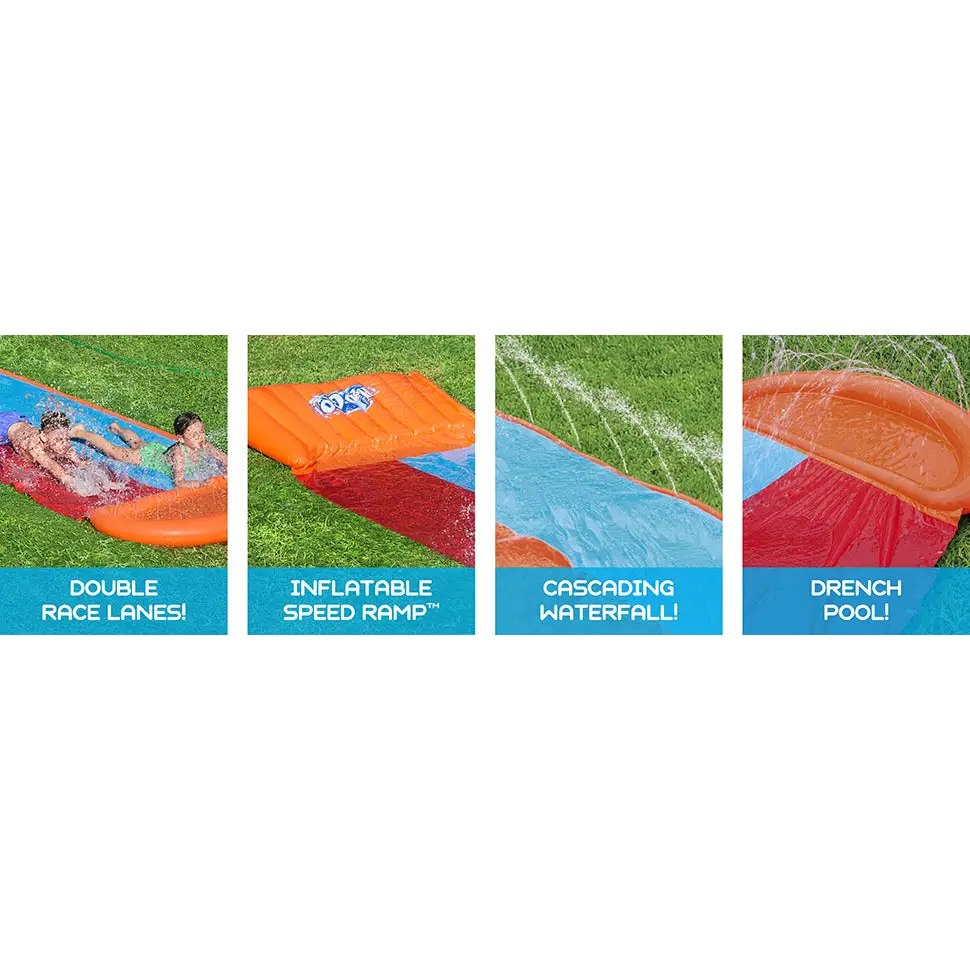 Bestway kids h20go double water slide - best inflatable pool for kids