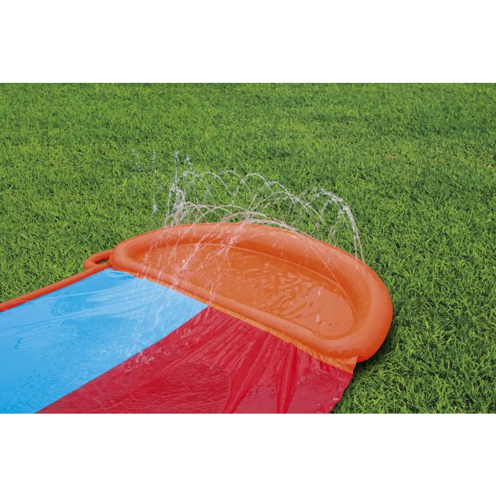 Bestway kids h20go double water slide in the grass