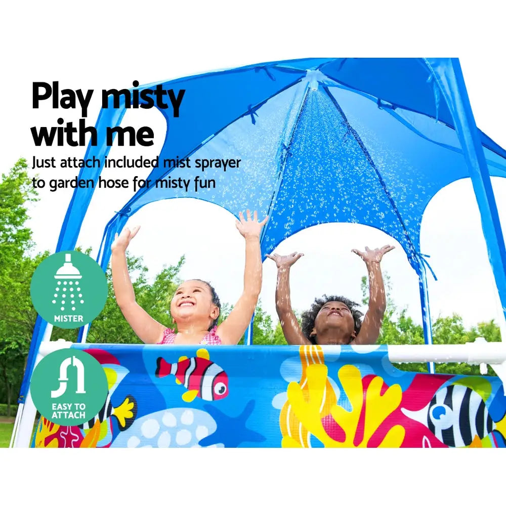 Bestway kids pool 183x51cm steel frame swimming play pools canopy 930l - just fun!