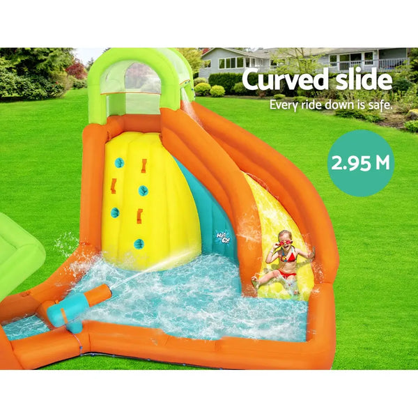 Bestway inflatable water slide park with child playing