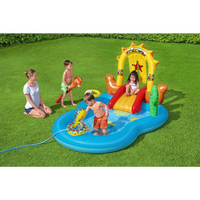 Bestway wild west kids inflatable above ground swimming pool with children playing