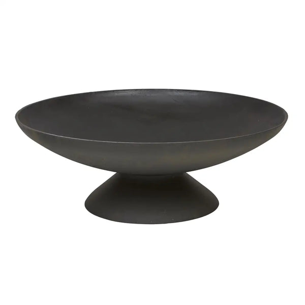 Black lassen 59cm cast iron fire pit bowl on white background