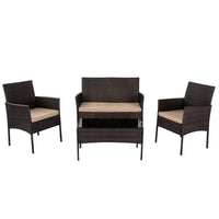 Breeze 4-seat wicker four piece outdoor lounge set in the outdoor furniture store