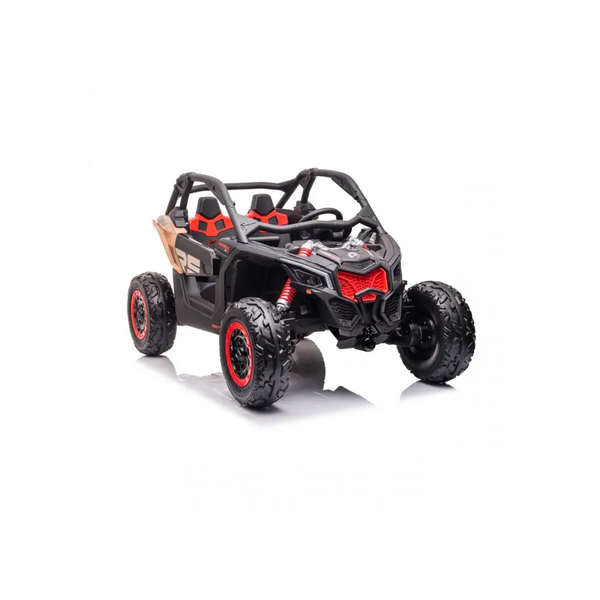 Can-am licensed electric utv 24v kids ride on - black with remote control and rear wheel suspension