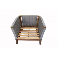 Classic outdoor armchair with woven seat cushions