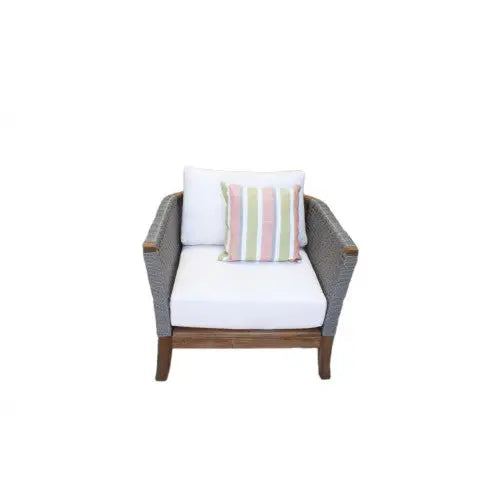 Classic outdoor armchair with seat cushions