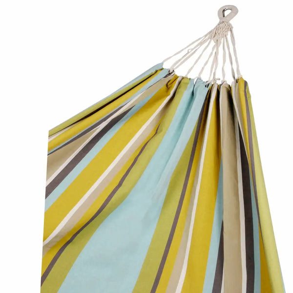 Corban aqua hammock multicoloured stripes - four packs, yellow and blue striped bag with white string