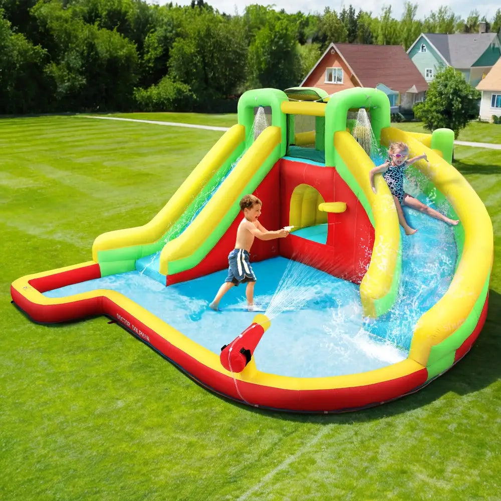 Doctor Dolphin Kids Inflatable Pool Water Slide Park - 575X445cm