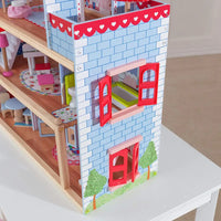 Doll cottage made of cardboard paper with furniture, interactive doll cottage for kids (model 1)