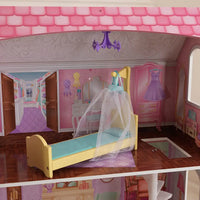 Princess bedroom dollhouse with furniture - perfect place for young imaginations, with hanging chandelier