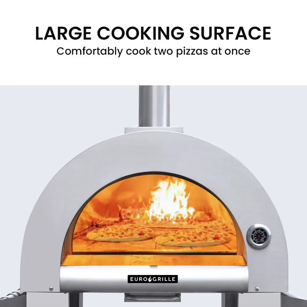 Euro grille outdoor pizza oven with large cooking surface
