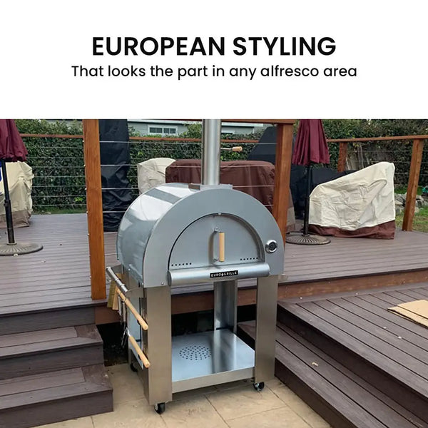 Euro grille outdoor pizza oven stainless steel wood fired - european grilling outdoor grill