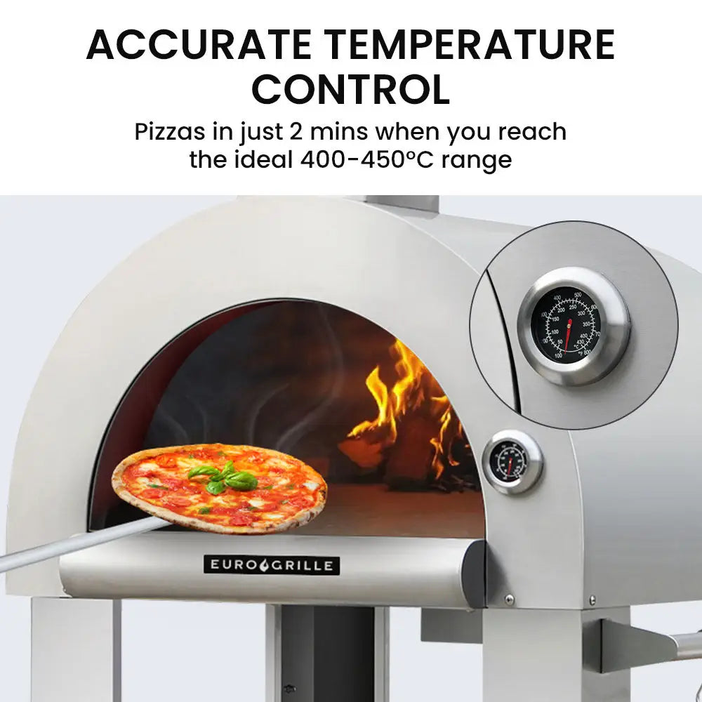 Euro grille outdoor pizza oven stainless steel wood fired pizza with acrae brand name
