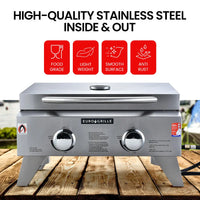 Eurogrille 2-burner stainless steel portable gas bbq grill with high quality stainless steel