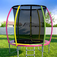 Everfit 6ft Kids Round Trampoline Rebounder - Multicolour