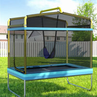 Everfit 6ft Trampoline for Kids w/ Enclosure And Swing Rectangle - 2 Colours