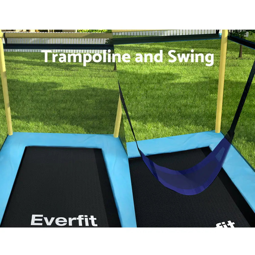 Everfit 6ft Trampoline for Kids w/ Enclosure And Swing Rectangle - 2 Colours