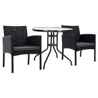 Gardeon outdoor bistro set with table, chairs, and cushion