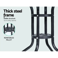 Gardeon outdoor bistro set black steel table base