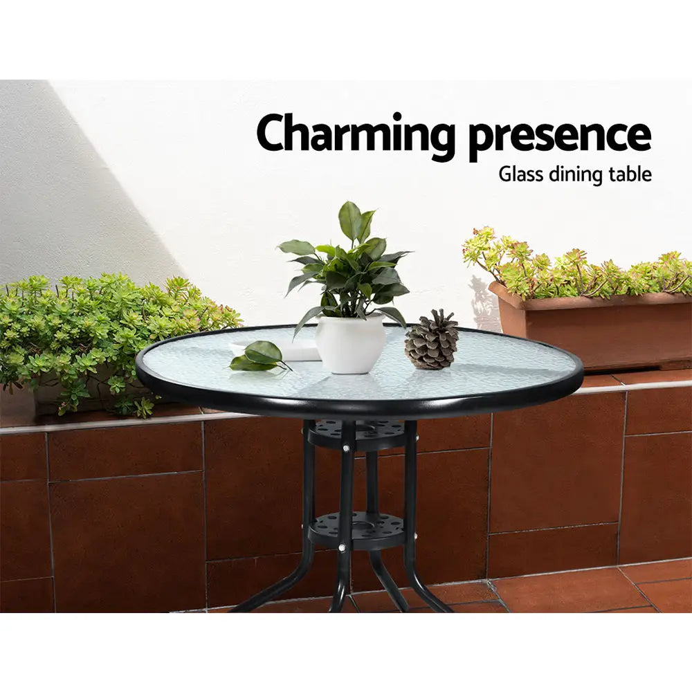 Gardeon outdoor bistro set with small table and plants