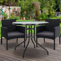 Gardeon outdoor bistro set with rattan table and chairs