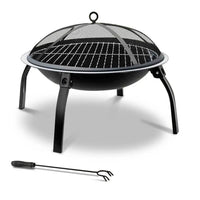 Fire pit bbq charcoal smoker portable outdoor with sturdy powder coated steel frame