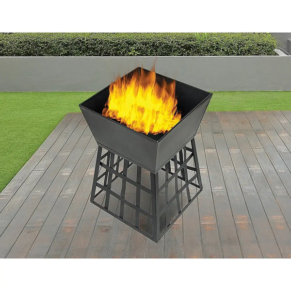 Outdoor square fire pit by the outdoor fireplace company - perfect for celebrating autumn’s arrival