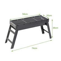 Foldable portable bbq charcoal grill barbecue with ladder-height grilling surface