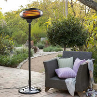 Free standing adjustable portable outdoor electric patio heater 2000w 2.1m - black 2