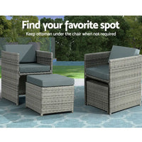 Gardeon 13pc outdoor dining set wicker with hayman 13-piece dining and gray cushion