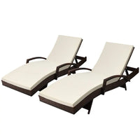 Gardeon bedarra series lounge set with adjustable cushioned sun loungers