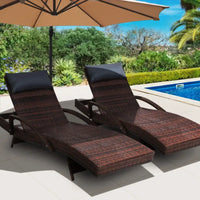 Gardeon bedarra lounge reversible armrests outdoor sun lounges with umbrella